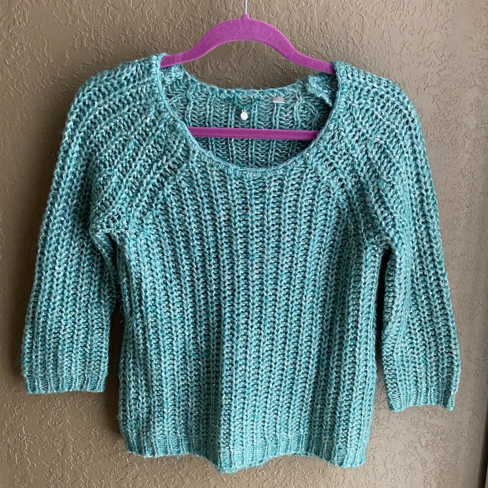 Anthropologie Scoop Neck Sweater with Mini Sequins